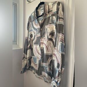 Unique Zara Abstract Print Buttondown/Jacket